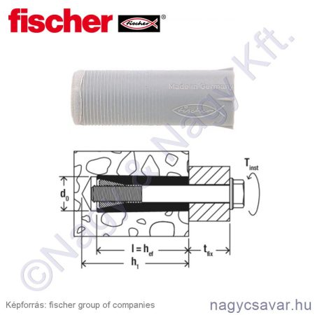 M 12 műanyag feszítődübel (5/cs) FISCHER