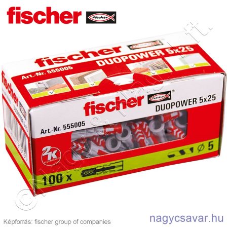 DUOPOWER 5x25 kétkomponensű nylon dübel (100/cs) FISCHER