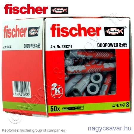 DUOPOWER 8x65 kétkomponensű nylon dübel (50/cs) FISCHER