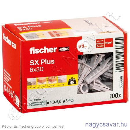 SX Plus 6X30 nylon dübel (100/cs) FISCHER