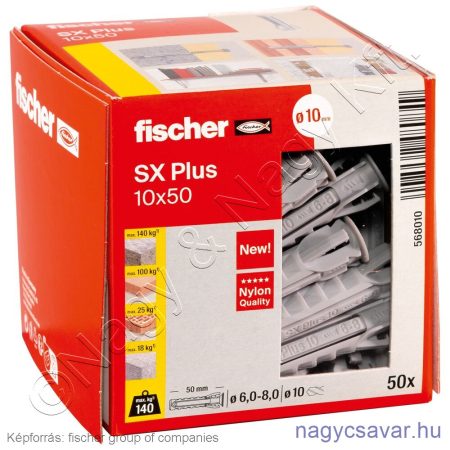 SX Plus 10X50 nylon dübel (50/cs) FISCHER