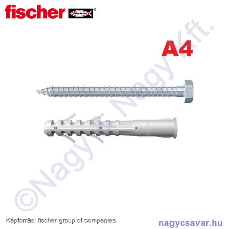 S 10 H 80 R SS rögzítődübel A4 csavarral FISCHER